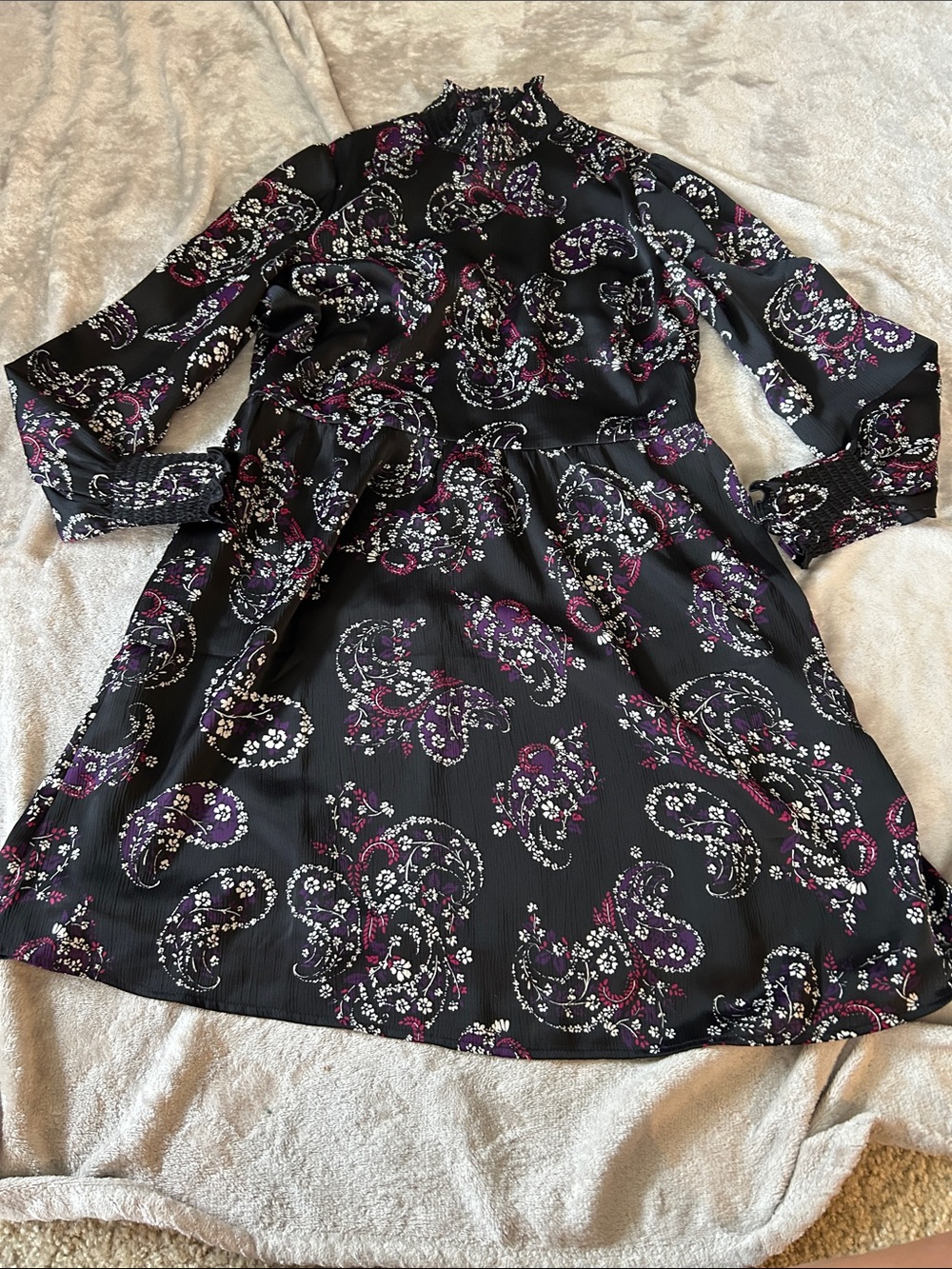 Loft long sleeve floral paisley dress